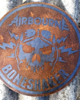 Plaque Airbourne ronde Acier rouillé XL
