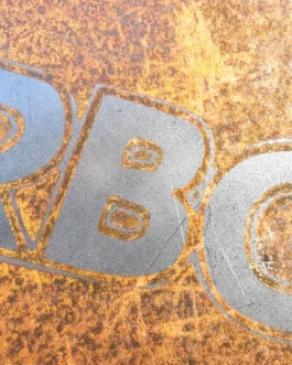 Plaque Airbourne ronde Acier rouillé XL