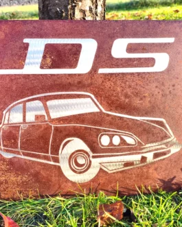 Plaque Citroën DS Acier rouillé XL