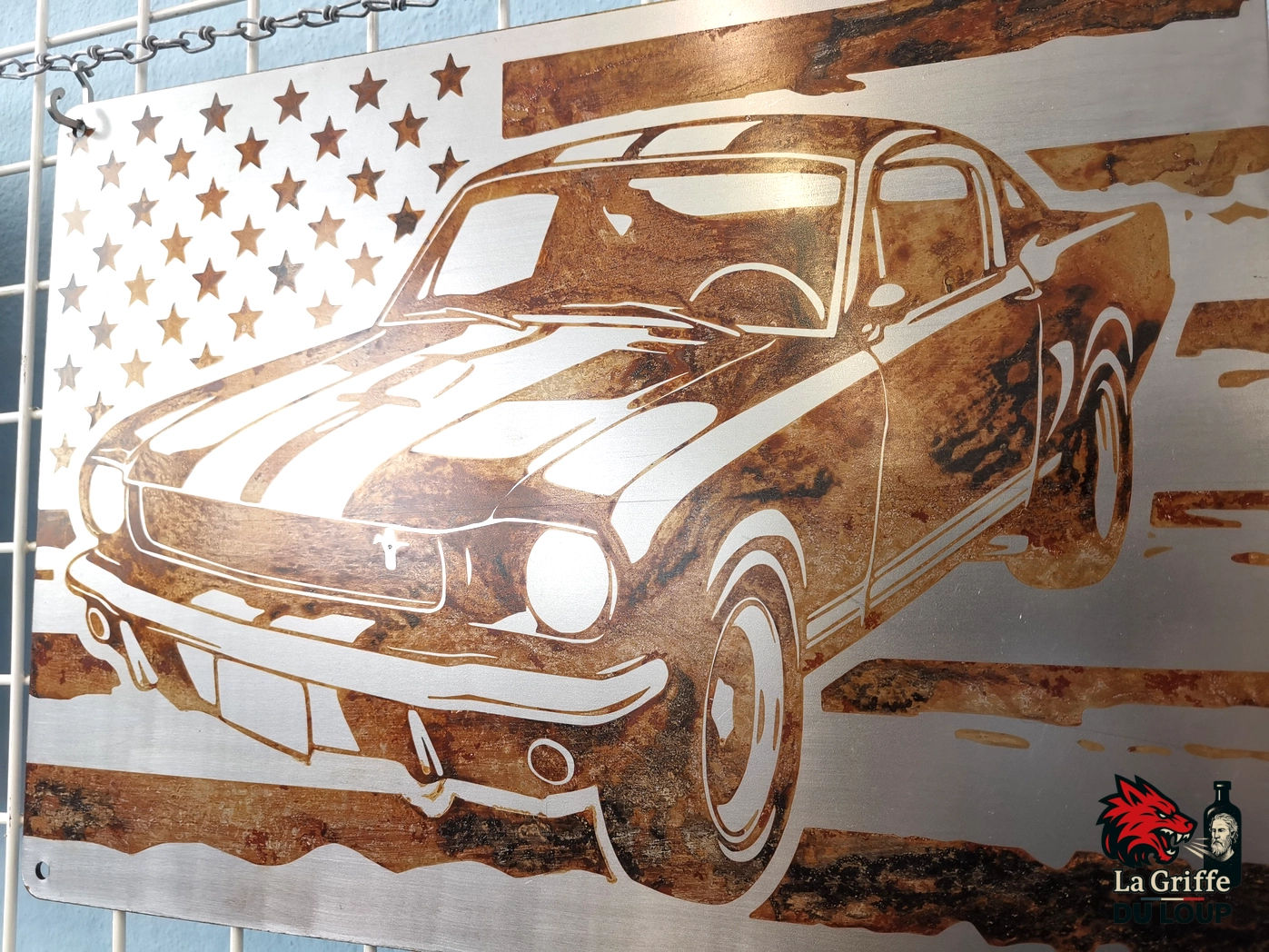 Plaque Ford Mustang Acier rouillé L – Image 7