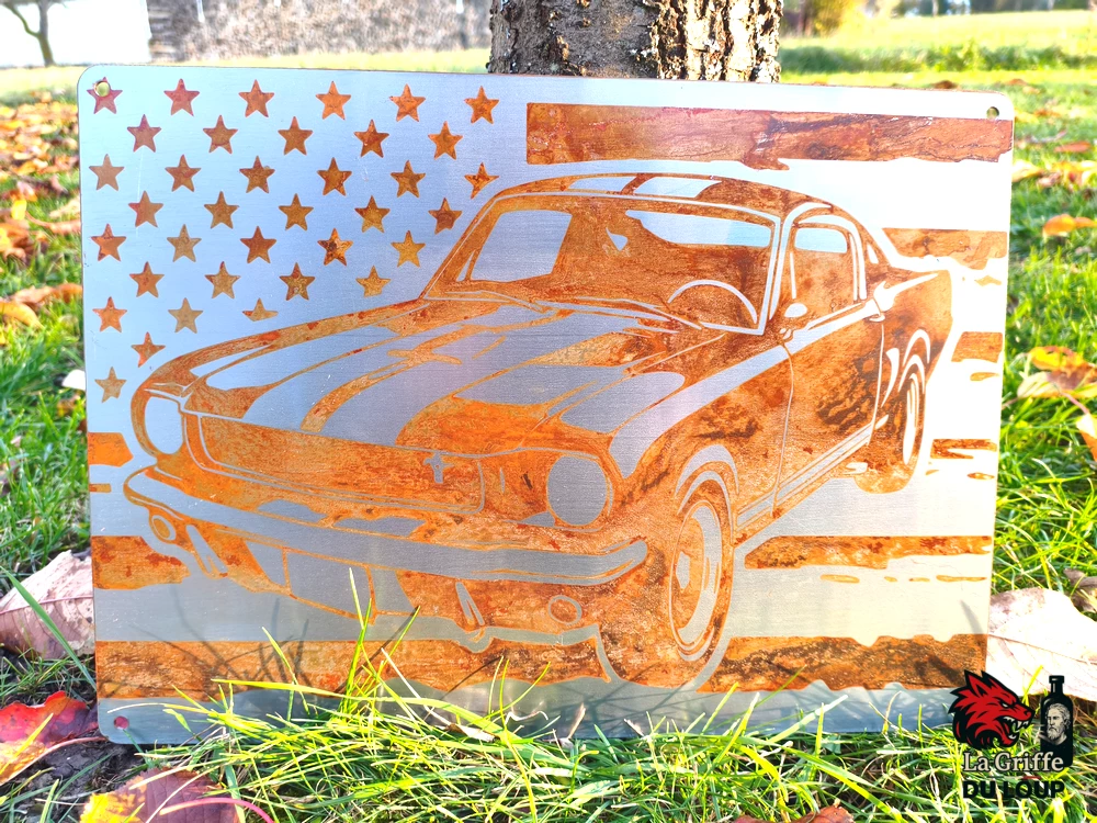 Plaque Ford Mustang Acier rouillé L – Image 8