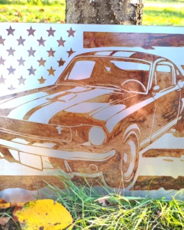 Plaque Ford Mustang Acier rouillé L