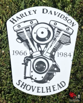 HD Shovelhead aludibond Blanc 45x54cm