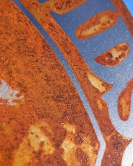 Plaque HD Skull ronde Acier rouillé L