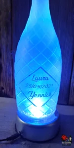 Bouteille de Mariage gravée par micro-sablage