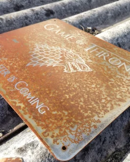 Plaque Game of Thrones Acier rouillé XL