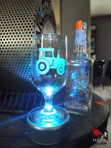 Verre sablé tracteur