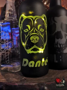 Bouteille lumineuse chien