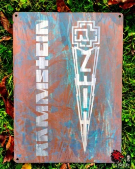 Plaque peinte RAMMSTEIN ZEIT acier L