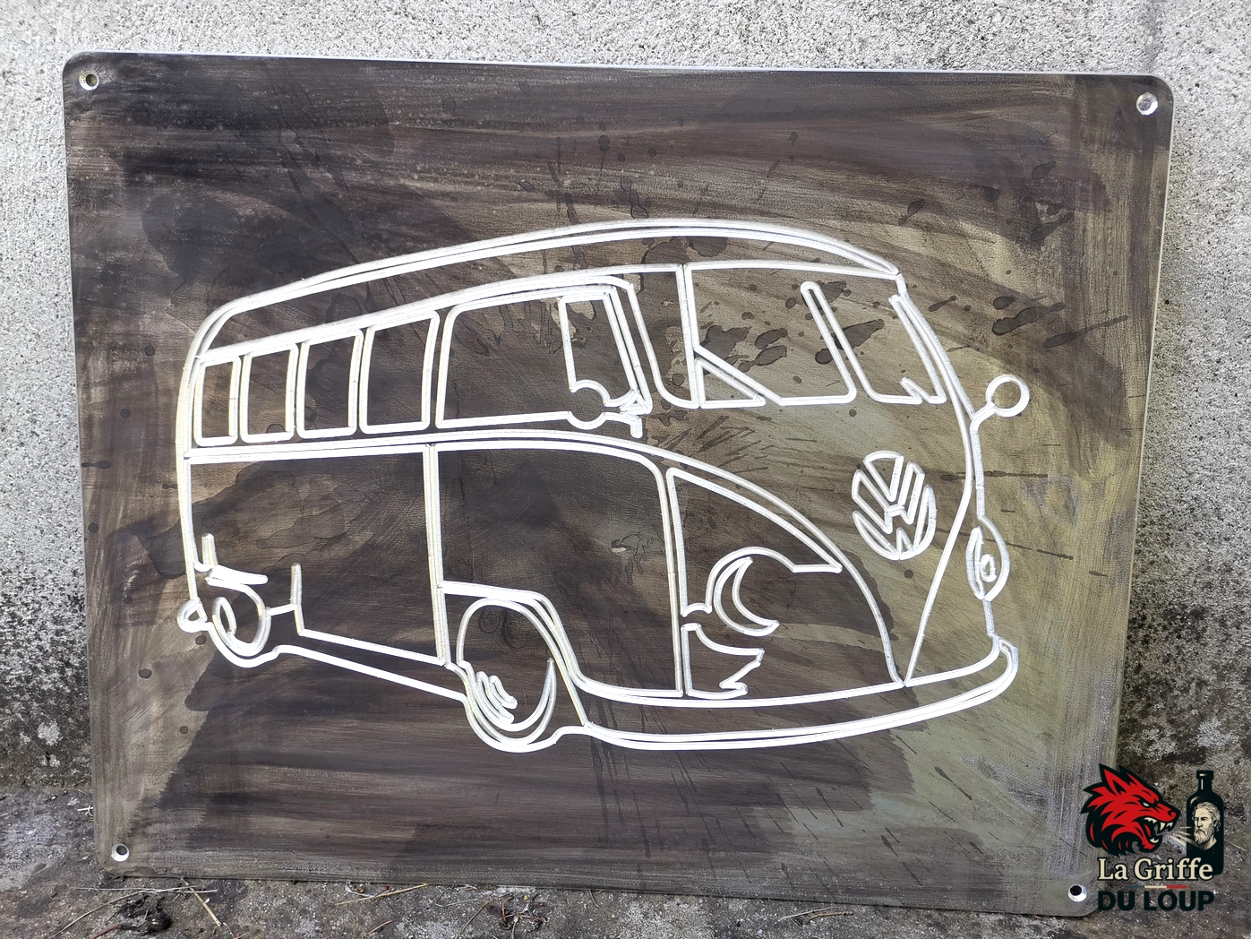 Plaque Combi VW Alu Oxydé XL